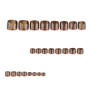 24 adet 3700 High-end Maillard kahverengi kedi gözü kısa kare çivi ayak ipuçları 24 adet basın çivi yapay ayak çivi pedikür - Product Image 2