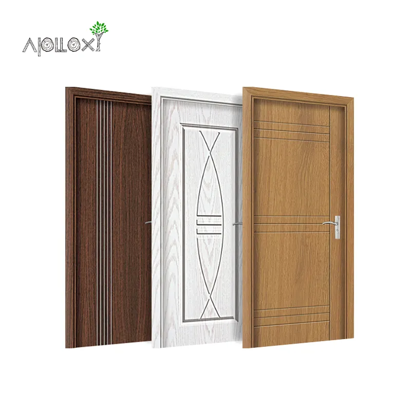 Apolloy Decor Diseño de puerta de madera en Pakistán Venta directa Precio razonable Diseño de puerta de madera Puertas Wpc Interior impermeable