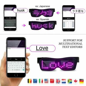 2024 USB ricaricabile per occhiali luminosi luminosi a Led per il controllo di App occhiali lampeggianti a Led per feste di natale bar Rave Festival - Product Image 5