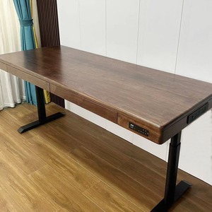 Escritorio de ordenador rojo de red de madera maciza especial para estudiantes de secundaria mesa elevadora eléctrica doble alargada - Product Image 2