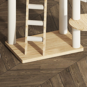 Pour les grands chats uniquement arbre à chat en bois massif arbre à chat et maison à chat combiné cadre d'escalade de chat à plusieurs niveaux conception peu encombrante - Product Image 5