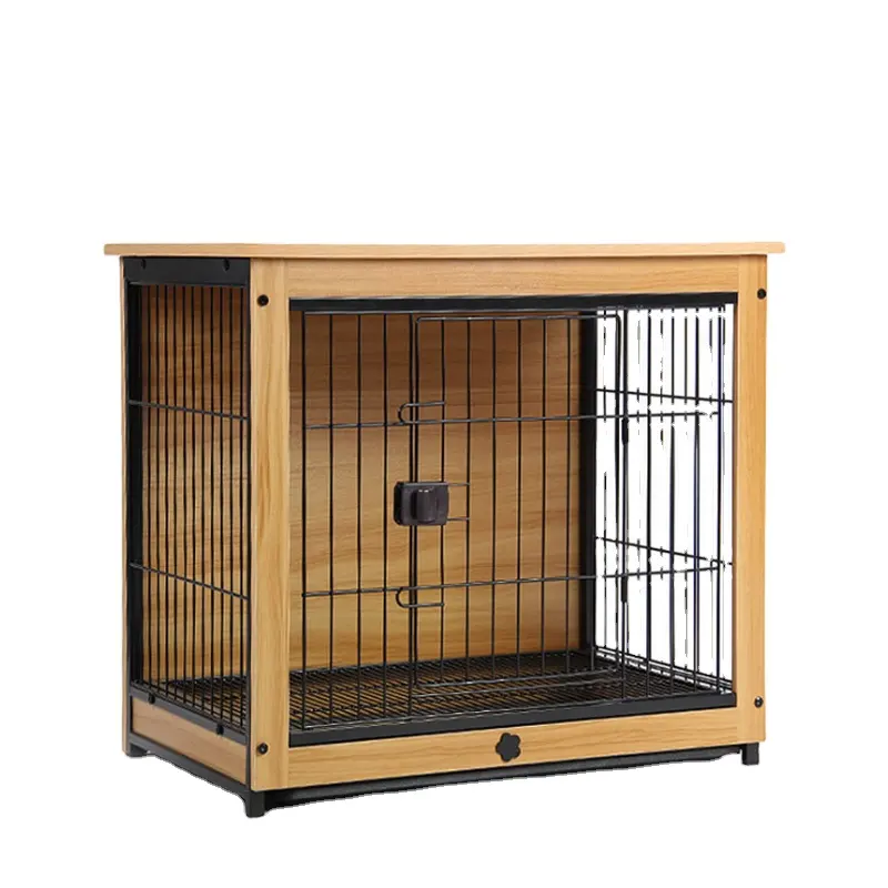 Niche d'intérieur et multifonctionnelle en bois pour chien, idéale pour la cage des animaux domestiques