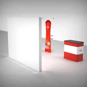 Stand espositivo con struttura in alluminio modulare personalizzato per esposizione fieristica 10 ftx10ft con vetro per gioielli da banco - Product Image 4