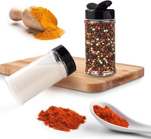 ペット空のプラスチック調味料ボトルスパイスシェーカーパウダー容器ペッパーソルトジャーフラッパーキャップ付きスパイスジャーセット - Product Image 4
