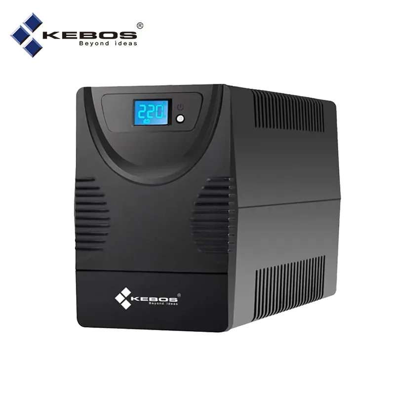 KEBOS-UPS sin conexión PGD 650, pantalla LCD de respaldo de onda sinusoidal simulada, 390W, 12V, 7.5Ah, línea de fuente de alimentación, UPS interactivo para uso comercial