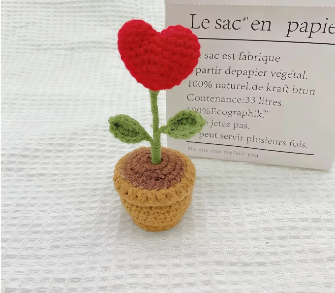 4 crochet knitted small port flower 12*5*5cm