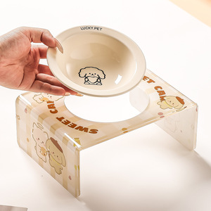 May Mắn Vật Nuôi Bát Với Đáng Yêu Con Chó In Chất Lượng Cao Gốm Vật Nuôi Cho Ăn Món Ăn Dễ Dàng Để Làm Sạch & Ergonomic - Product Image 3