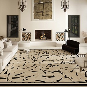 Polyester trừu tượng sơn retro phong cách Mỹ phòng khách sofa Bàn cà phê Thảm Vòng đống chống trượt chống mài mòn dễ dàng - Product Image 3