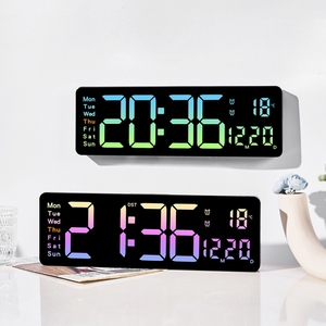 Multifunctional Home Decor Large Screen Remote Control <strong>Digital</strong> Electronic Color Wall Clockwith <strong>Temperature</strong> Week and Calendar - Product Image 2