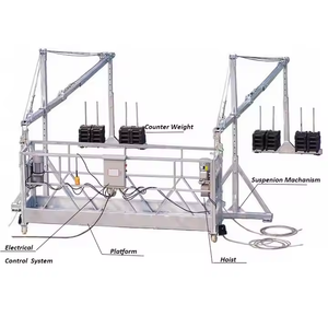 Plataforma DE TRABAJO suspendida de altura ajustable de alta estabilidad con góndola colgante de bloqueo de seguridad Motor único y monofásico - Product Image 1