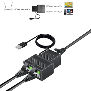 Cat 5/6/100 kablo için USB güç kablosu ile yüksek hızlı 7/8 M Ethernet Splitter 1 ila 2 RJ45 Internet ağ bölücüler - Product Image 5
