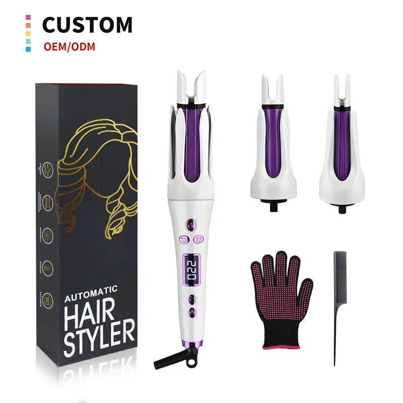 Rizador de pelo automático Waves Styling Wand 3 en 1 Rizador de pelo automático portátil Rizador giratorio para todo tipo de cabello