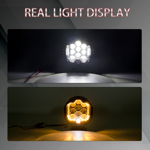 ไฟสปอตไลท์ LED 5/7/9นิ้วไฟ LED งานดีไซน์รูปตัววีสองสีเรืองแสง90วัตต์สามด้านสำหรับยานพาหนะ Luz de trabajo LED