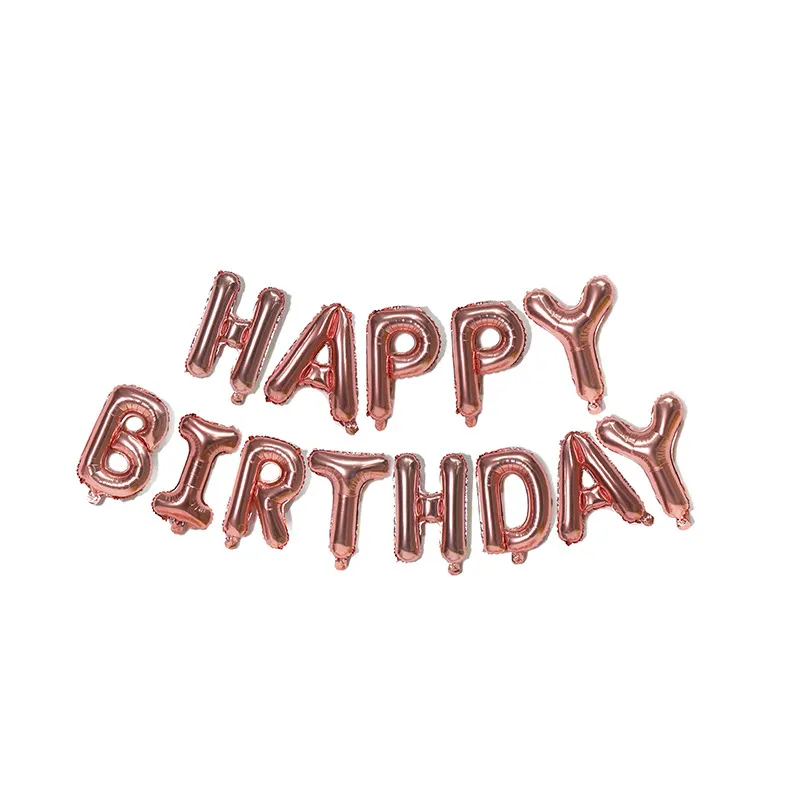 Vendita calda palloncini con lettere decorazioni per feste in alluminio colorato buon compleanno set palloncino da 16 pollici per bambini adulti