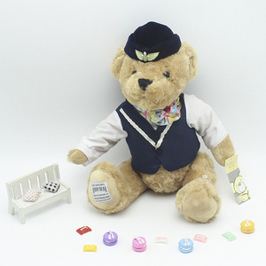 טייס מותאם אישית Teddy דוב חיות ממולאות חיות משטרה ו-חברת התעופה Ddy דוב