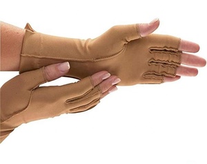 Sarung tangan kompresi Arthritis diperpanjang tanpa jari jahitan luar untuk Swell terowongan karpal dengan terbuka setengah jari pria wanita - Product Image 1