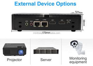 Intel N3160 N3150 J3160 Lüfter loser Mini-PC Quad Core Kleiner Desktop-PC 2 * Lans 2 * HD HTPC Pfsense Router Öffnen Sie den VPN-Barebone-Computer - Product Image 4