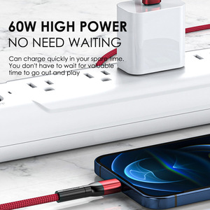 1m 2m C tipi C tipi 60w hızlı şarj kablosu siyah Usb C kablosu - Product Image 3