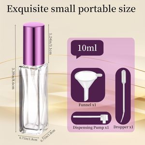 מותאם אישית 8 מ "ל 10 מ" ל נייד refillable נסיעות decant נקה בושם atomizer זכוכית בקבוקון זכוכית