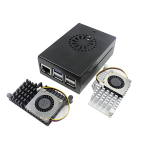 Carcasa protectora de aleación de aluminio para Raspberry Pi 5th Black Metal Case Ventilador de refrigeración Radiador Compatibilidad Kits de módulos electrónicos - Product Image 6