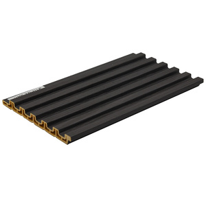 Kunden spezifische Produktion Hochglanz gold gefilmt mit 3D-Designblatt PVC-Verbund verkleidung profile Wpc Außenwand paneel 3. Generation - Product Image 1