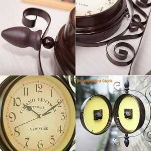 Khuyến mại Antique-Look Brown Vòng tường treo đôi hai mặt đồng hồ trang trí nhà Quà Tặng - Product Image 3