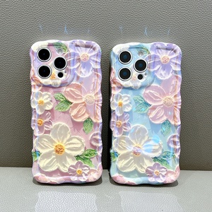 ブルーライト14/13/12/11 iPhone用15p 16プロマックスApple Pro Mac電話ケースツイストエッジ花デザイン - Product Image 2