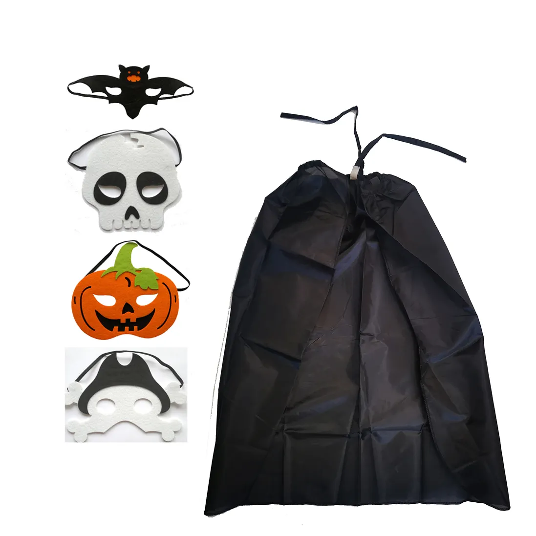 Disfraces de calavera de murciélago para niños, capas y máscaras de Cosplay, capa negra, disfraz de Halloween para niños