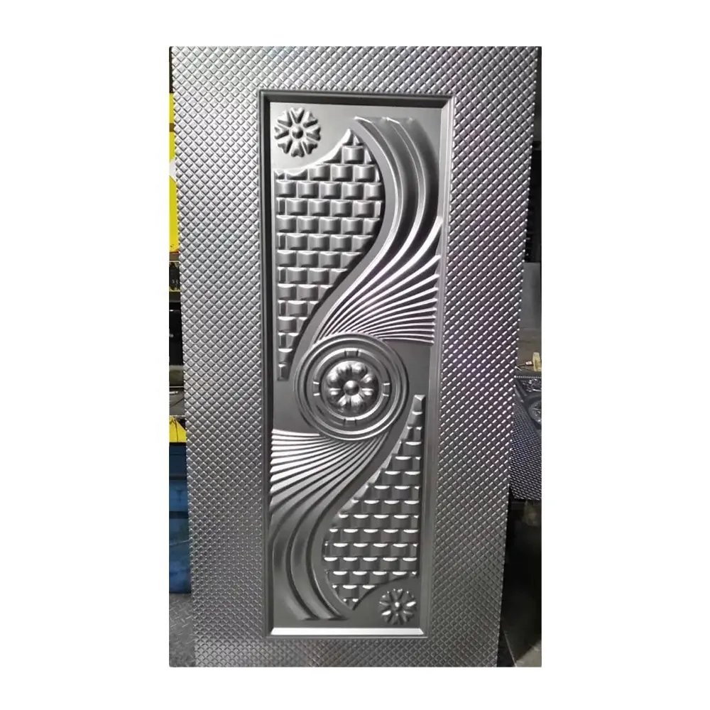 Piel de puerta de alta calidad de lujo, placa de puerta de gama alta, diseño 3D laminado en frío, piel de puerta de acero