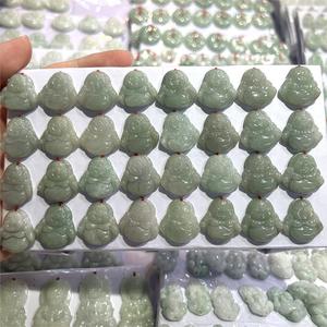 Toptan bir sınıf Myanmar açık yeşil Jadeite gülüyor Budda palet 20mm yeşim kolye takı sarkık DIY aksesuarları için - Product Image 3