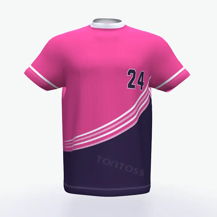 Camiseta de béisbol personalizada para jóvenes y mujeres, camiseta de béisbol rosa con diseño de tipo coreano transpirable de secado rápido, novedad de 2017