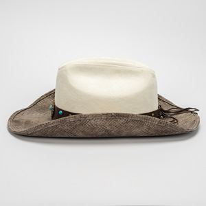 Cappello Fedora in Pelle PU Stile Western Bicolore Primavera-Autunno 2025, Nuovo Stile con Stampa Serpente, Jazz Retrò Tibetano a Tesa Larga - Product Image 3