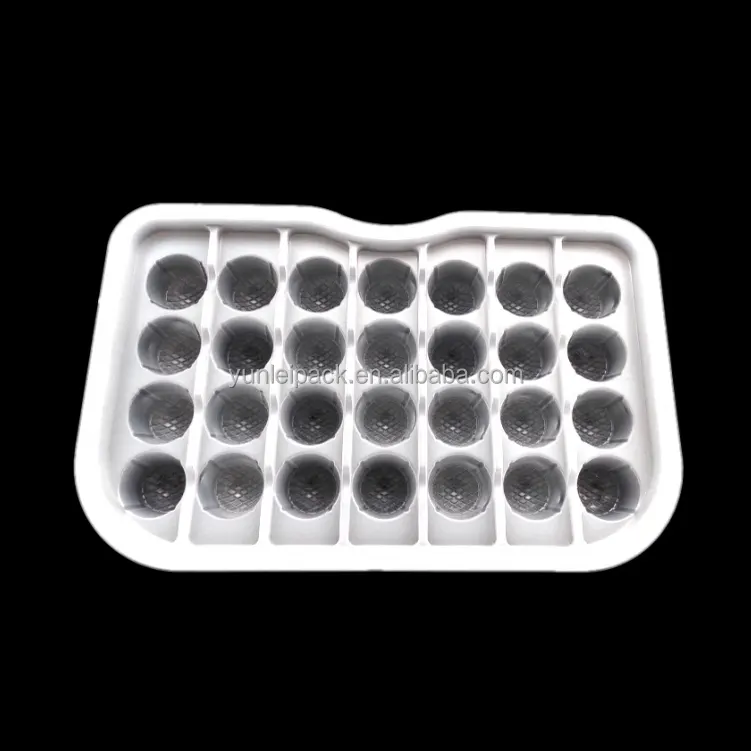 Disposable blister transparent PP plastic 6 cavity chocolate candy mooncake muffin pudding mochi frozen dumpling packaging tray