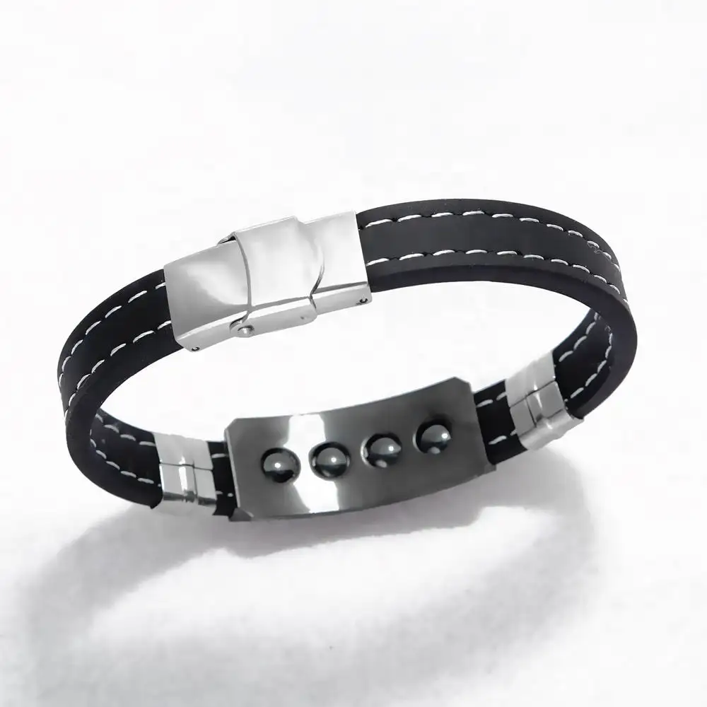 Fermoirs magnétiques de logo personnalisé sécurisé de style usine pour bracelet en cuir plat