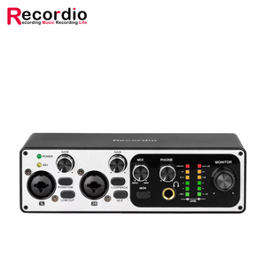 Interfaz de Audio de tarjeta de sonido para grabación de música por ordenador Resolución de 24 bits/192kHz Soporte 48V Phantom Power Streaming Podcasting - Product Image 4