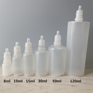 Botella de gota de plástico de boca pequeña translúcida LDPE 5ml 10ml 15ml 30ml 50ml 60ml 120ml Botella cuentagotas de líquido exprimible vacía - Product Image 2