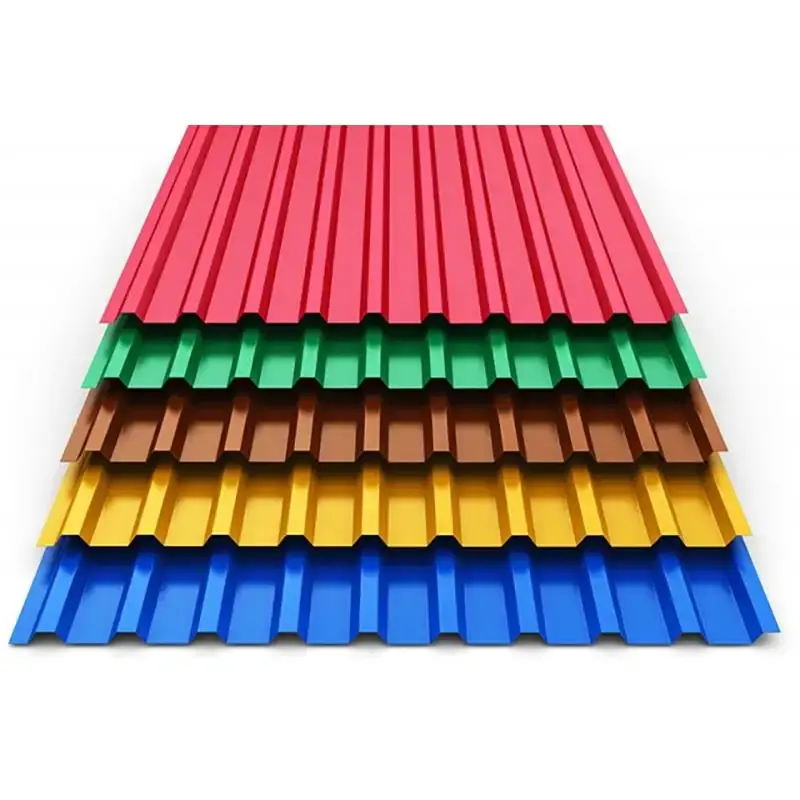 Placa ondulada de telha de aço colorida para construção de telhados materiais de bloqueio de vento