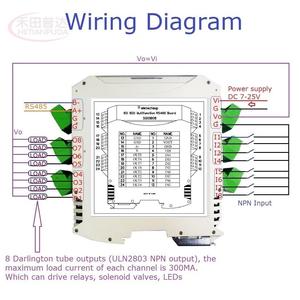 Ultra-thin Safety Barrier RS485 IO <strong>Module</strong> 8DI-8DO RS485 <strong>Digital</strong> NPN <strong>Input</strong> Output <strong>MODBUS</strong> RTU for Relay PLC Industrial Equipment