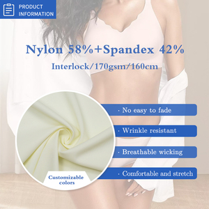 Elastane Đồ Lót Đan Vải Nhà Cung Cấp Tái Chế Poly Stretch Scuba Interlock 58% Nylon 42% Spandex Vải Cho Áo Ngực Panty Set - Product Image 2