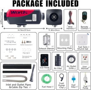 Pemanas Diesel portabel 8KW untuk RV karavan Motorhome hitam 12V/24V pemanas parkir mobil kondisi baru - Product Image 5