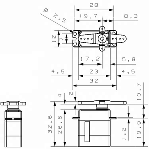 KST MS-320 V2.0 7.4V 5.5KG高性能デジタルサーボ全金属ミニチュアデジタルHV高トルクRCロボット機械サーボ - Product Image 6