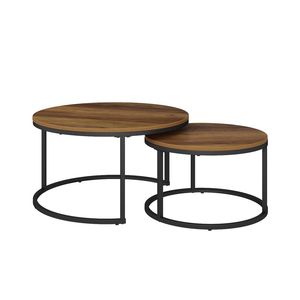 Circular and MDF <strong>Nesting</strong> Round Coffee <strong>Table</strong> Set of 2 <strong>End</strong> <strong>Tables</strong> for Living Room - Product Image 1