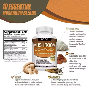 Капсулы для поддержки иммунитета для взрослых, органический смешанный экстракт Львиной грины, кордицепс, грибы рейши, не для беременных - Product Image 4