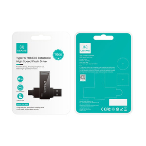 USAMS 2021 Type-C <span class=keywords><strong>USB3.0</strong></span>可旋转高速定制徽标薄型<span class=keywords><strong>USB</strong></span>驱动器<span class=keywords><strong>USB</strong></span>闪存驱动器16GB 32GB 64GB用于智能设备