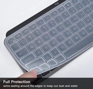 Para Logitech MX Keys Mini Protector de piel de silicona transparente con función impermeable cubierta de teclado iluminada inalámbrica - Product Image 3
