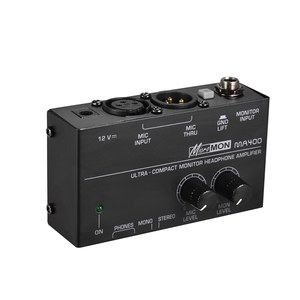 AMPLIFICADOR DE auriculares con Monitor ultracompacto, entrada de micrófono XLR de 6,35mm, entrada de Monitor de 6,35mm y 3,5mm, salidas de Auriculares Vo - Product Image 5