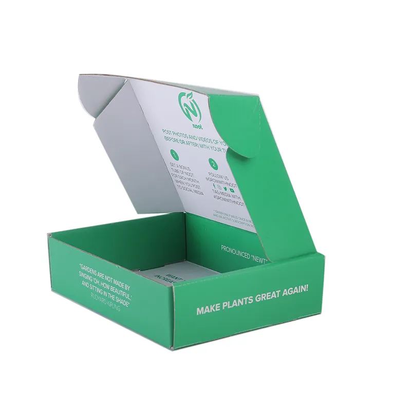 Custom Fancy Printing Recycle Kraft Blauw Bruin Verpakking Mailer Dozen Golfkartonnen Doos Voor Producten Cosmetische Verpakking