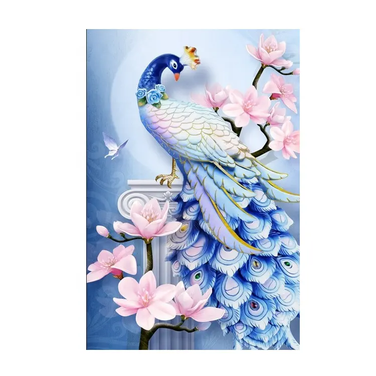 Kits de pintura de diamantes 5D DIY de estilo chino, imagen de Arte de diamantes de imitación para decoración de pared del hogar
