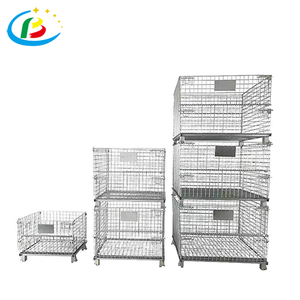 Contenedores de paletas de malla plegables de transporte logístico de almacén a granel de Metal apilables personalizados huecos de PP europeos - Product Image 2