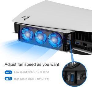 PS5 yükseltilmiş sessiz soğutma fanı için uygun soğutma fanı Playstation 5 için uygun LED ışıkları ile - Product Image 1